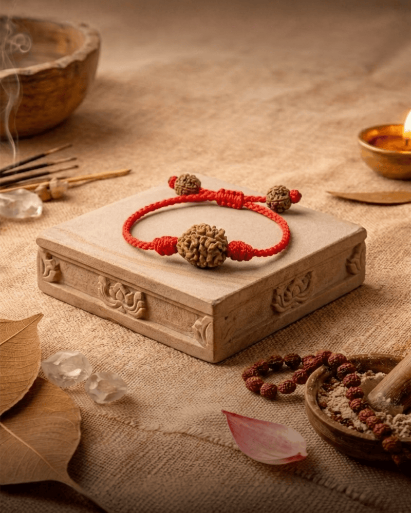 3 Mukhi Nepali Rudraksha Bracelet for Positivity & Peace