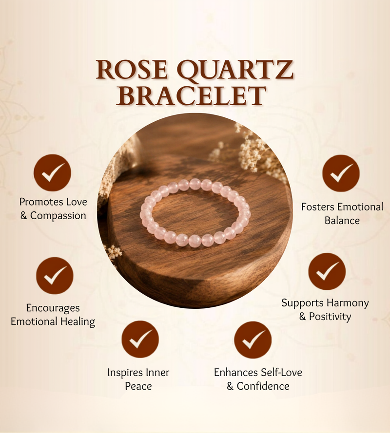 Rose Quartz Bracelet for Love, Healing & Positivity