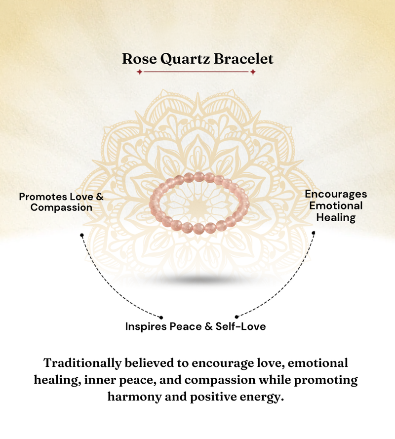 Rose Quartz Bracelet for Love, Healing & Positivity