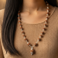 5 Mukhi Indonesian Silver Plated Mala for Peace & Growth