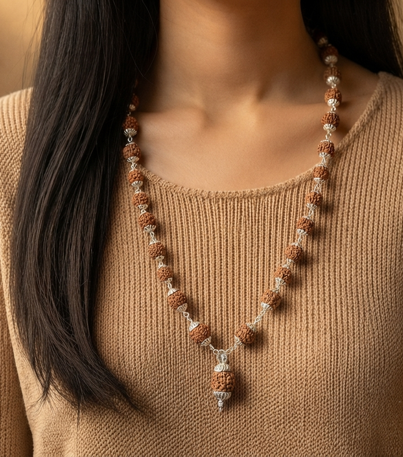 5 Mukhi Indonesian Silver Plated Mala for Peace & Growth
