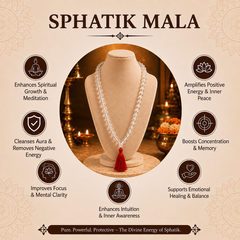 Sphatik Mala Crystal Quartz for Peace & Meditation Calm
