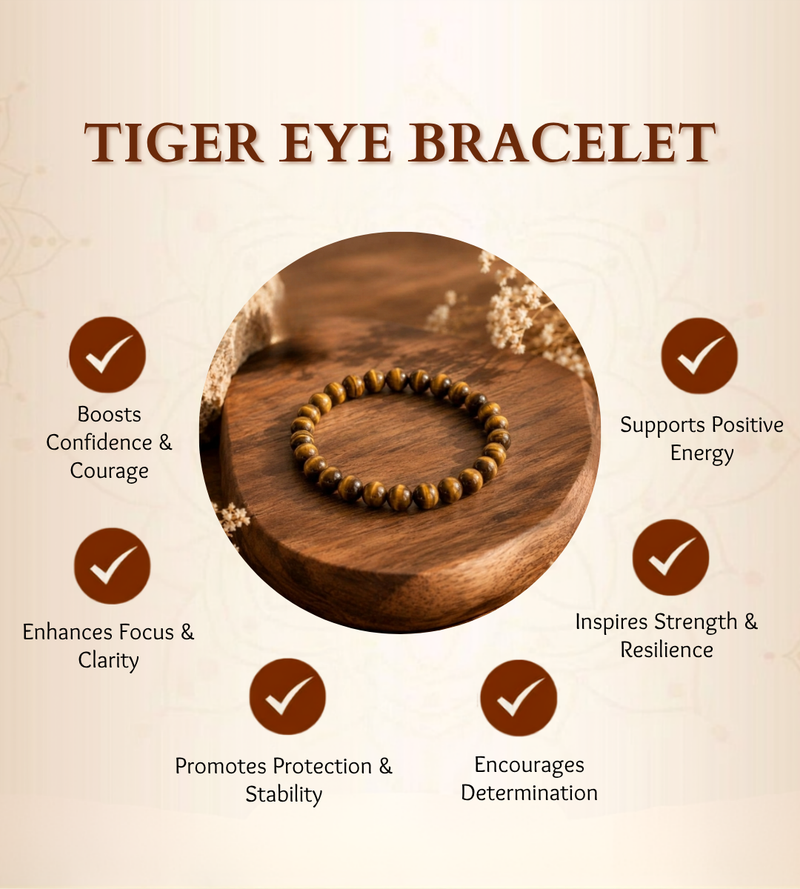 Tiger Eye Bracelet for Confidence, Focus & Protection
