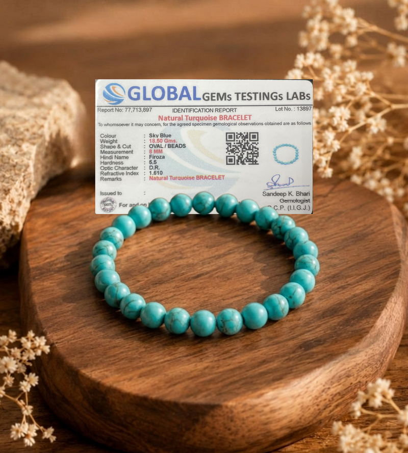 Turquoise Bracelet for Protection, Peace & Communication