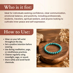 Turquoise Bracelet for Protection, Peace & Communication