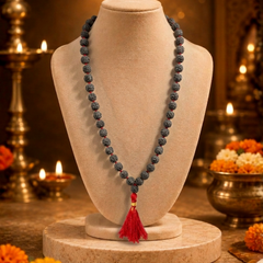 5 Mukhi Indonesian Black Rudraksha Mala in Red Thread