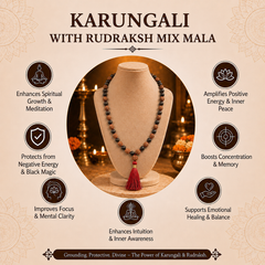 Karungali Mix Mala 8mm South Indian for Protection & Balance