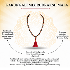 South Indian Karungali Mix 8mm Mala in Red Thread
